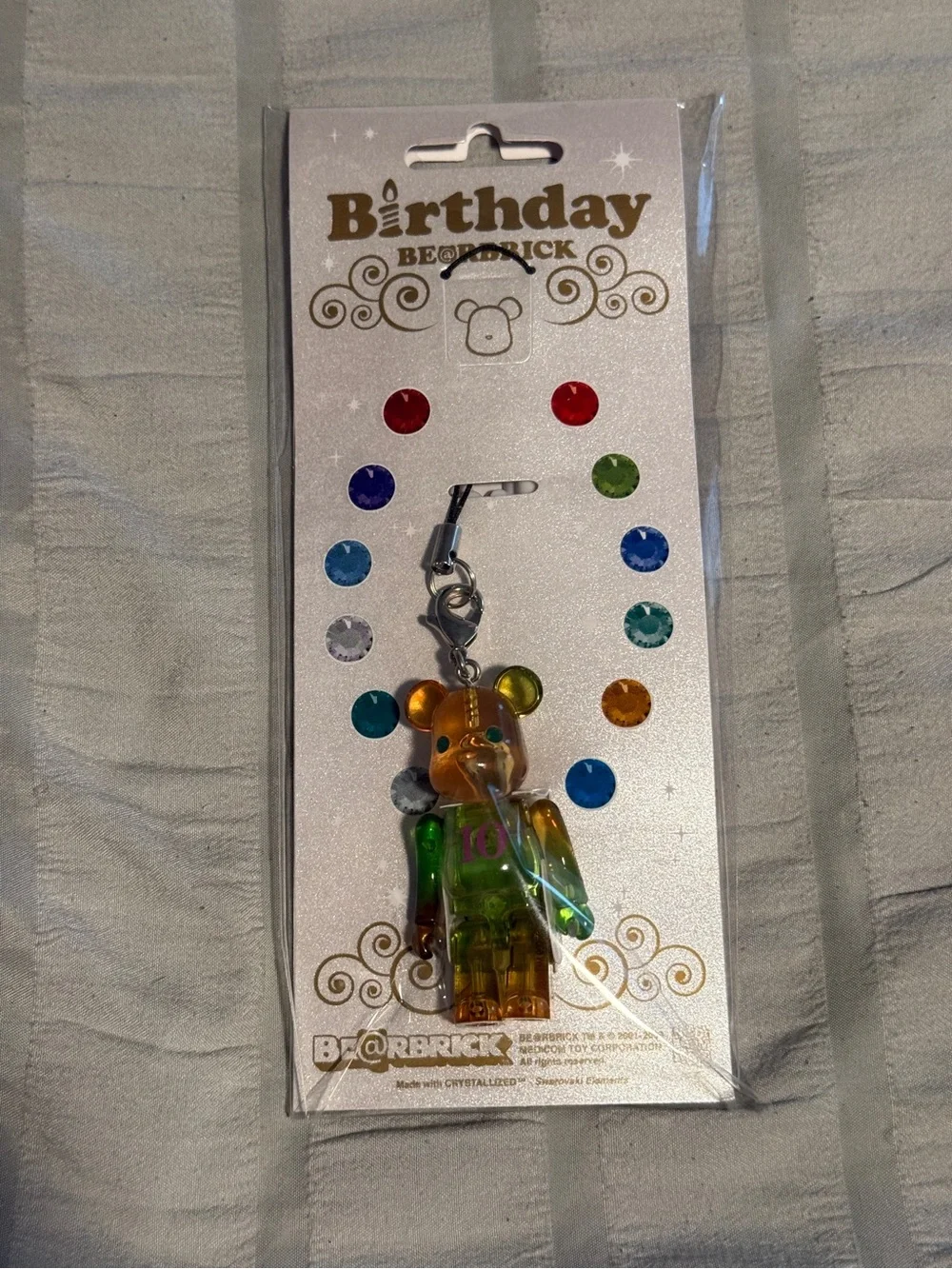 Birthday Bearbrick Iridescent Multi-Color Keychain